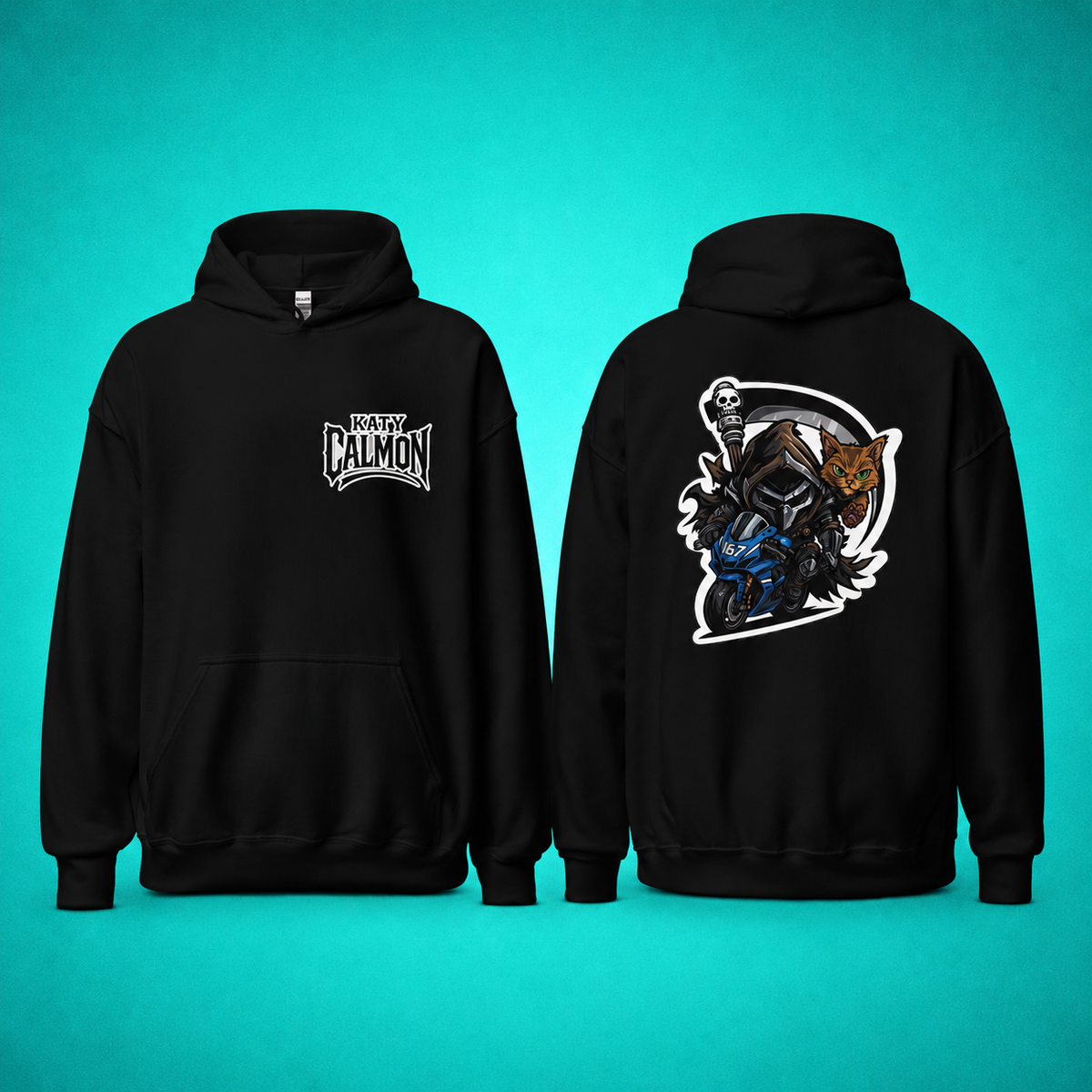 Sweat à capuche unisexe - Guerrière - Noir