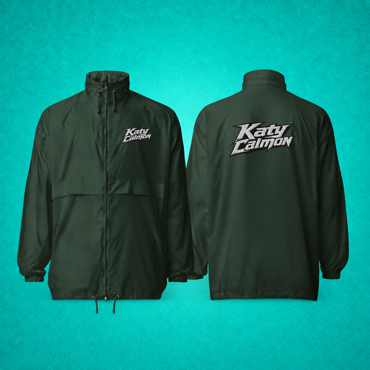 Coupe-vent unisexe - Katy Calmon - Forest Green - Brodé