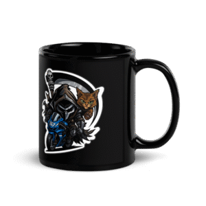 Mug Céramique Noir - Mascotte Guerrière – Image 3