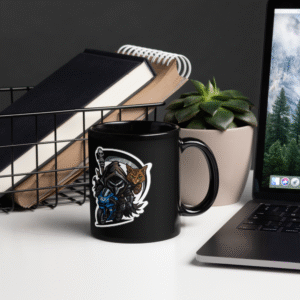 Mug Céramique Noir - Mascotte Guerrière