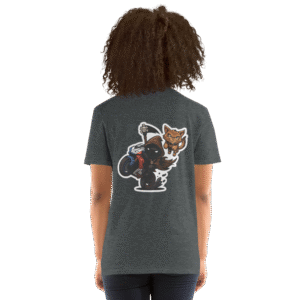 Tee Shirt Mascotte Cartoon – Couleur Dark Heather – Unisex – Image 8
