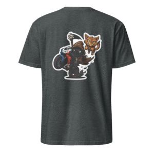 Tee Shirt Mascotte Cartoon – Couleur Dark Heather – Unisex – Image 3