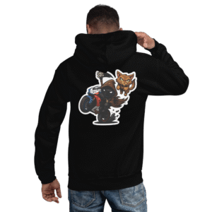 Sweat à capuche Mascotte Cartoon – Couleur Noir – Unisex – Image 4