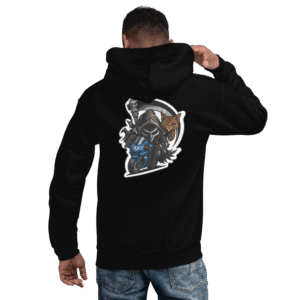 Sweat à capuche Mascotte Guerrière – Couleur Noir – Unisex – Image 4