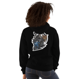 Sweat à capuche Mascotte Guerrière – Couleur Noir – Unisex – Image 6