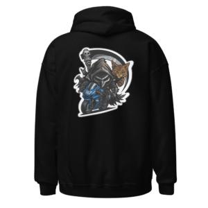 Sweat à capuche Mascotte Guerrière – Couleur Noir – Unisex – Image 2