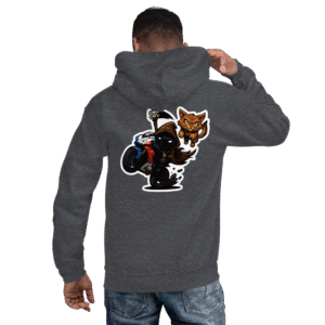 Sweat à capuche Mascotte Cartoon – Couleur Dark Heather – Unisex – Image 4