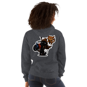 Sweat à capuche Mascotte Cartoon – Couleur Dark Heather – Unisex – Image 6