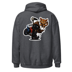 Sweat à capuche Mascotte Cartoon – Couleur Dark Heather – Unisex – Image 2
