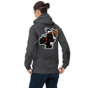 Sweat à capuche Mascotte Cartoon – Couleur Dark Heather – Unisex – Image 5