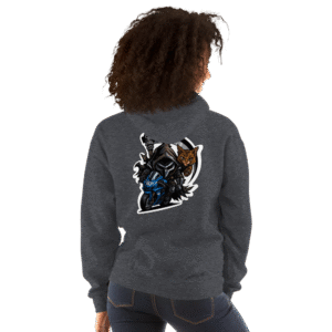 Sweat à capuche Mascotte Guerrière – Couleur Dark Heather – Unisex – Image 5