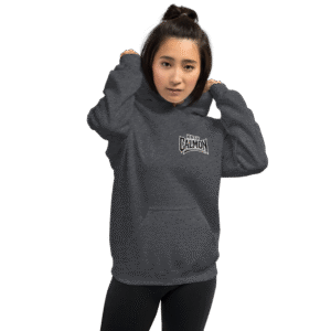 Sweat à capuche Mascotte Guerrière – Couleur Dark Heather – Unisex – Image 10