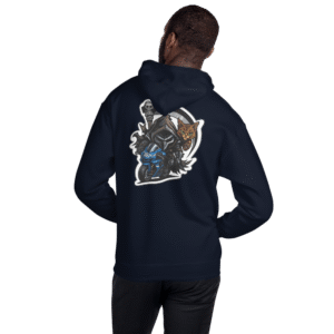 Sweat à capuche Mascotte Guerrière – Couleur Navy – Unisex – Image 4