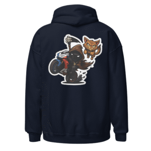 Sweat à capuche Mascotte Cartoon – Couleur Navy – Unisex – Image 2