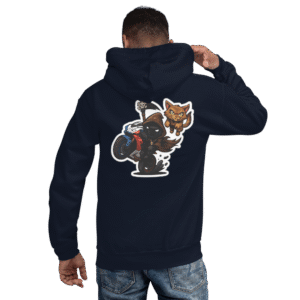 Sweat à capuche Mascotte Cartoon – Couleur Navy – Unisex – Image 4