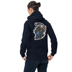 Sweat à capuche Mascotte Guerrière – Couleur Navy – Unisex – Image 6