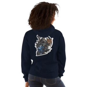 Sweat à capuche Mascotte Guerrière – Couleur Navy – Unisex – Image 7