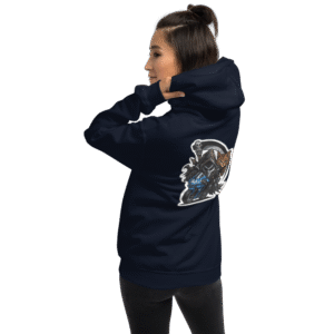 Sweat à capuche Mascotte Guerrière – Couleur Navy – Unisex – Image 5
