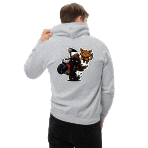 Sweat à capuche Mascotte Cartoon – Couleur Sport Gray – Unisex – Image 4