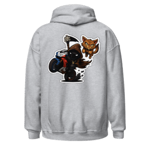 Sweat à capuche Mascotte Cartoon – Couleur Sport Gray – Unisex – Image 2