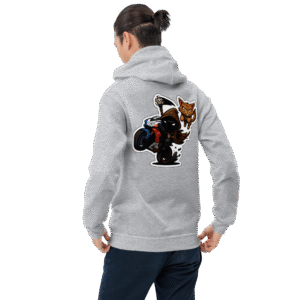 Sweat à capuche Mascotte Cartoon – Couleur Sport Gray – Unisex – Image 7