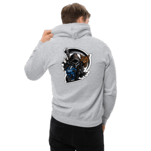 Sweat à capuche Mascotte Guerrière – Couleur Sport Gray – Unisex – Image 6