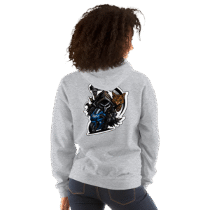 Sweat à capuche Mascotte Guerrière – Couleur Sport Gray – Unisex – Image 5