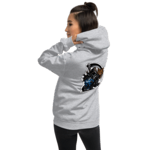 Sweat à capuche Mascotte Guerrière – Couleur Sport Gray – Unisex – Image 7