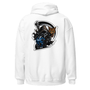 Sweat à capuche Mascotte Guerrière – Couleur Blanc – Unisex – Image 2