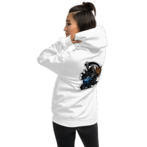 Sweat à capuche Mascotte Guerrière – Couleur Blanc – Unisex – Image 7